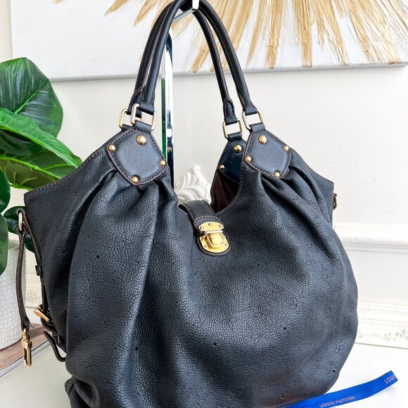 Authentic Louis Vuitton Mahina hobo L Leather monogram dark blue bag B0905 - Picture 6 of 16